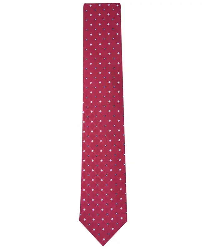 Men's Linked Neat Tie, Created for Modazone-Burgundy - 2