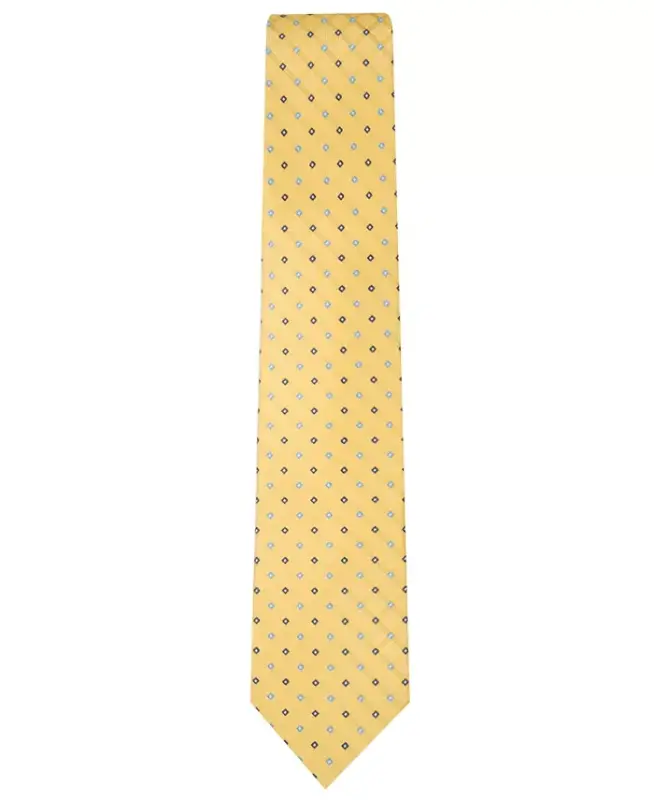 Men's Linked Neat Tie, Created for Modazone-Yellow - 2