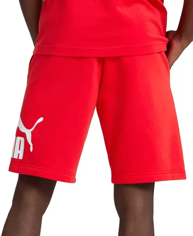 Men's Logo Drawstring Shorts-Red - 3