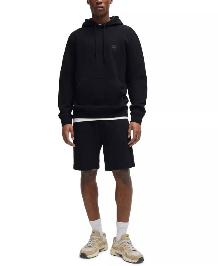 Men's Logo Patch Hoodie Black - 4