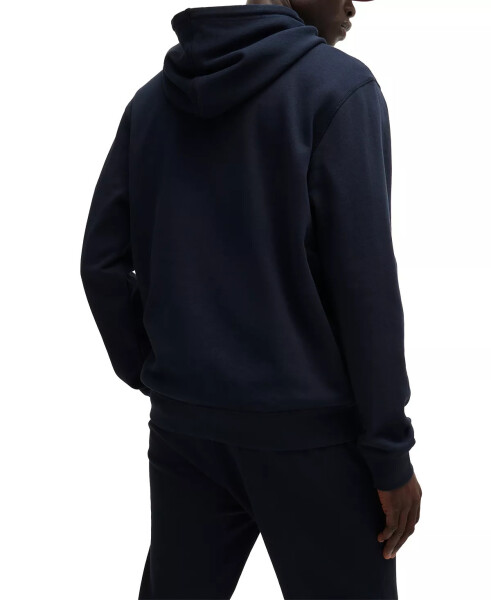 Men's Logo Patch Hoodie Dark Blue - 4