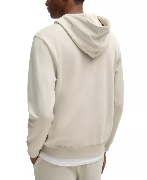 Men's Logo Patch Hoodie Open Beige - 2