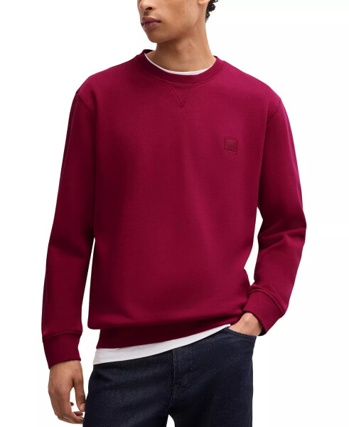 Men’s Logo Patch Relaxed-Fit Sweatshirt Open Red - 1