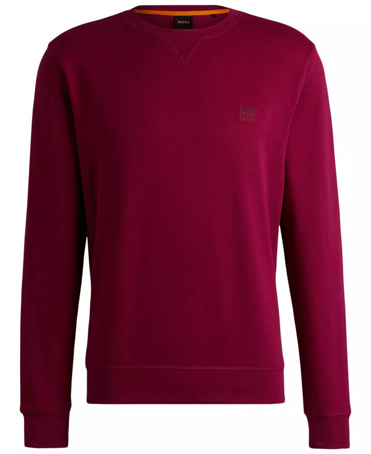 Men’s Logo Patch Relaxed-Fit Sweatshirt Open Red - 2