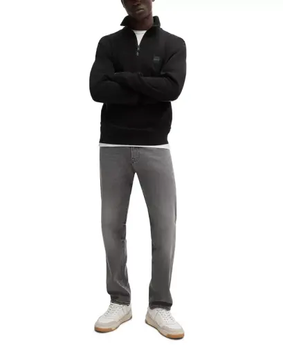 Men's Logo Patch Zip-Neck Sweatshirt - 4