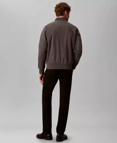 Men's Logo-Print Matte Bomber Jacket - Dark Gray - 5