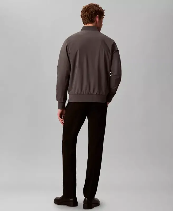 Men's Logo-Print Matte Bomber Jacket - Dark Gray - 5