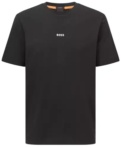 Men's Logo Print Relaxed-Fit T-Shirt - Black - HUGO BOSS (1)