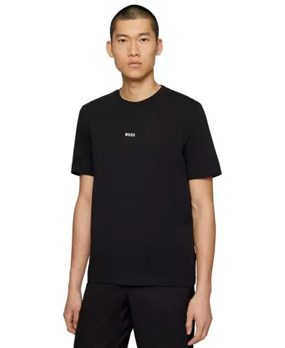 Men's Logo Print Relaxed-Fit T-Shirt - Black - 1
