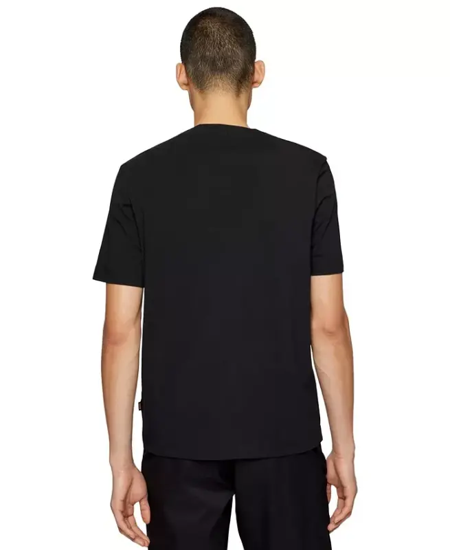 Men's Logo Print Relaxed-Fit T-Shirt - Black - 4