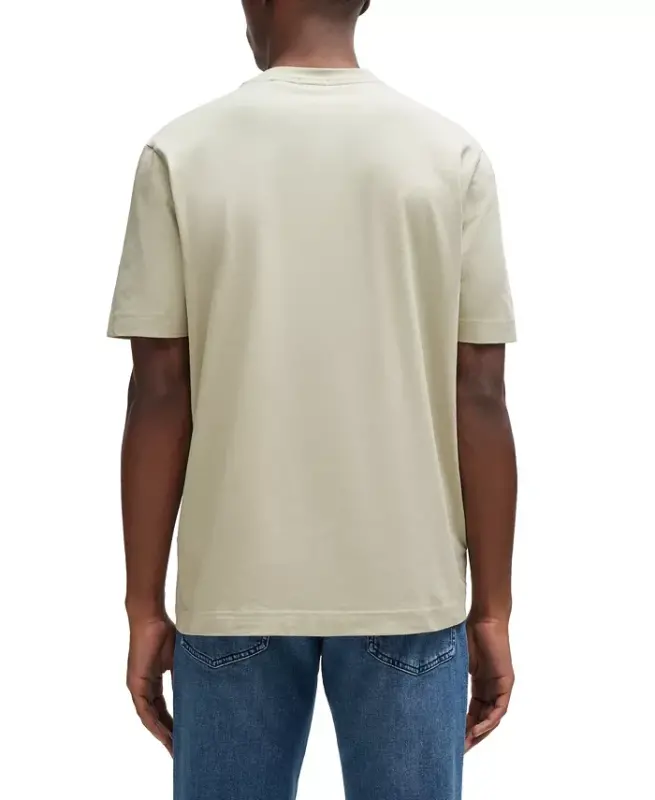 Men's Logo Print Relaxed-Fit T-Shirt - Light Beige - 4