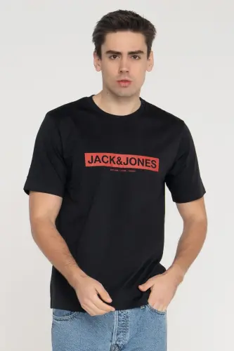 Men's Logo Printed T-Shirt - Pin-Black 