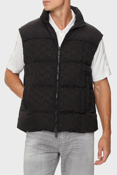 Men's Logo V-Neck Zipper Vest - 1