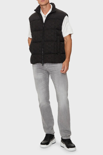 Men's Logo V-Neck Zipper Vest - 3