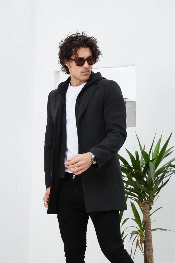 Men's Long Hooded Cashmere Coat - 3