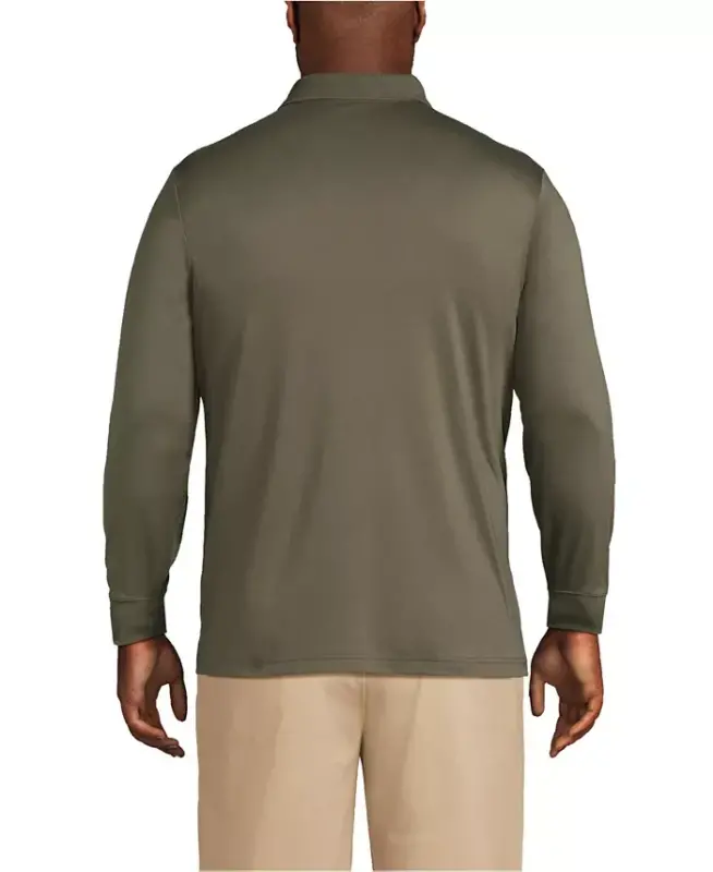 Men's Long Sleeve Cotton Supima Polo Shirt - Forest moss - 2