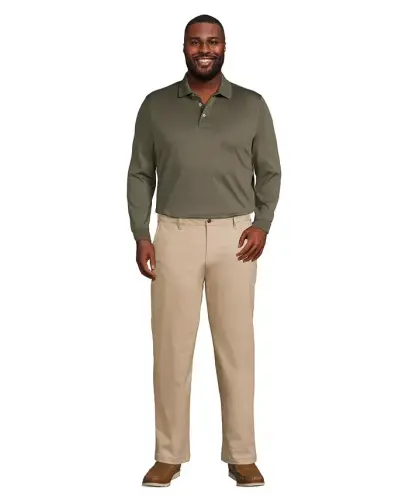 Men's Long Sleeve Cotton Supima Polo Shirt - Forest moss - 3