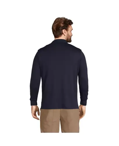 Big & Tall Long Sleeve Super Soft Supima Polo Shirt - Radiant navy - LANDS' END (1)