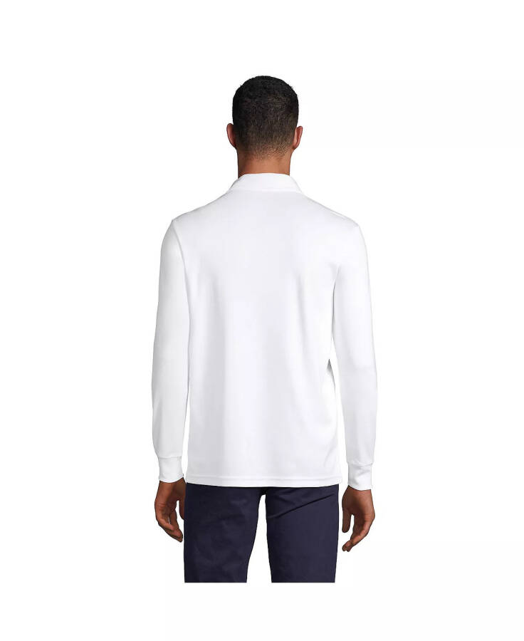 Men's Long Sleeve Cotton Supima Polo Shirt White - 2