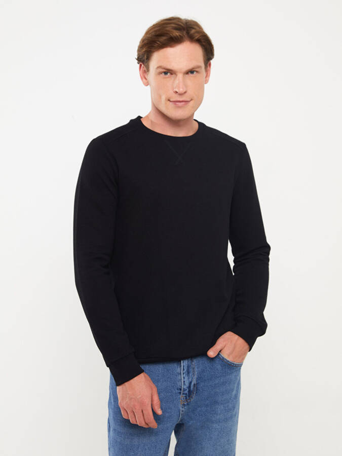 Men's Long Sleeve Crew Neck Sweatshirt - 1
