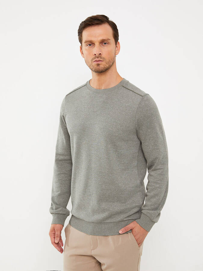 Men's Long Sleeve Crew Neck Sweatshirt - 1