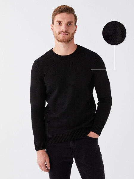 Men's Long Sleeve Crew Neck Tricot Sweater - 15