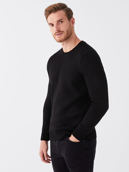 Men's Long Sleeve Crew Neck Tricot Sweater - 17