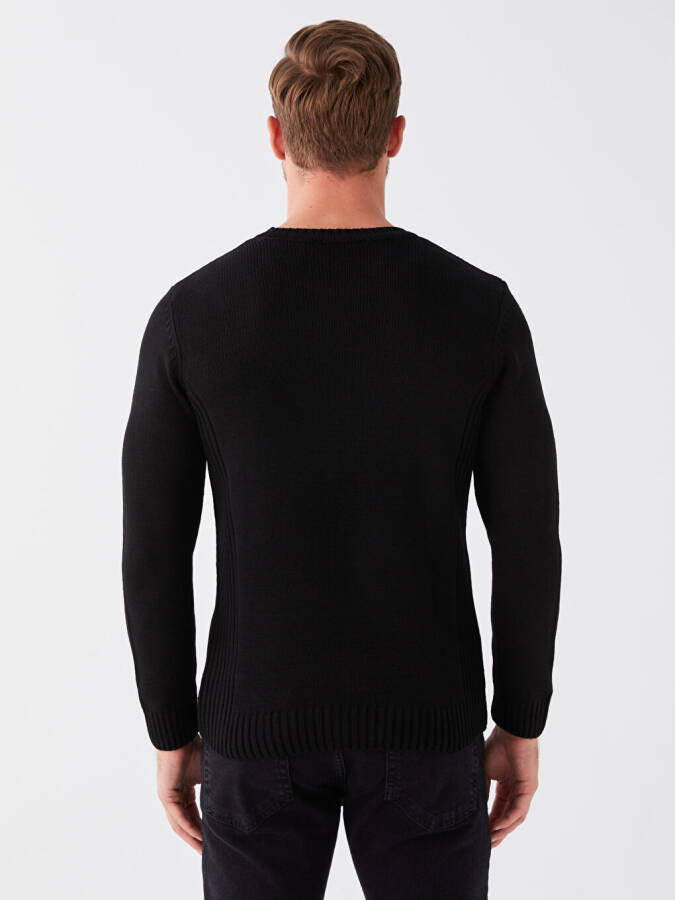 Men's Long Sleeve Crew Neck Tricot Sweater - 19