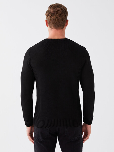 Men's Long Sleeve Crew Neck Tricot Sweater - 46