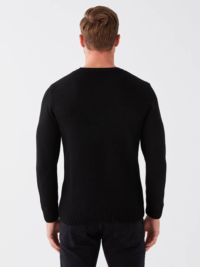 Men's Long Sleeve Crew Neck Tricot Sweater - 46