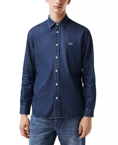 Men's Long-Sleeve Denim Shirt Blue - 4