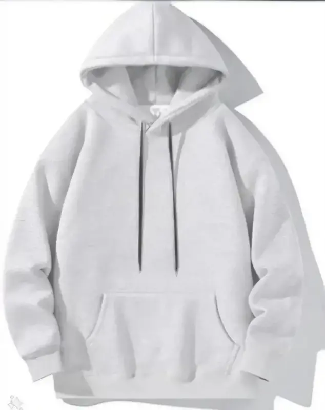 Men's Long Sleeve Hooded Basic Sweatshirt Hoodie - Gray - 5