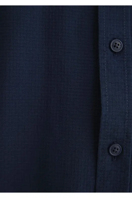 Men's Long Sleeve Shirt M0211424-70497 Deep Navy - 7