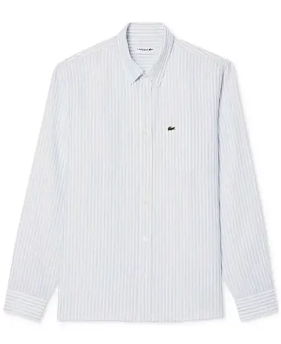 Men's Long Sleeve Striped Button-Down Linen Shirt - 3