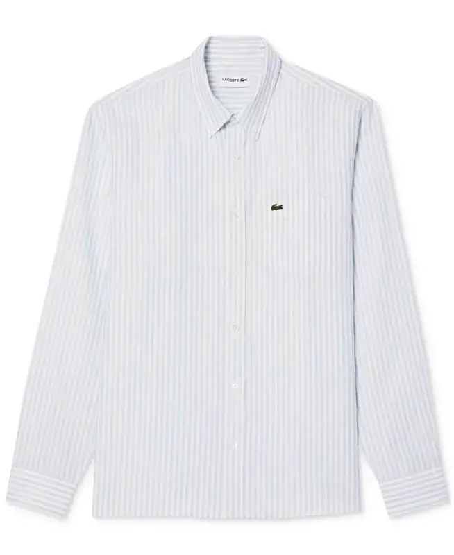 Men's Long Sleeve Striped Button-Down Linen Shirt - 3