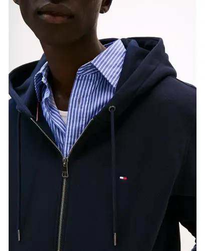 Men's Long Sleeve Zip-Front Flag Logo Hoodie-Desert Sky - 3