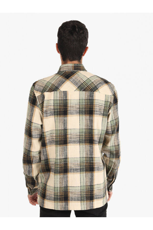 Men's long-sleeved green checkered shirt (Regular Fit) - 2