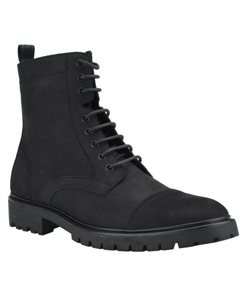 Men's Lorenzo Lace Up Boots with a Leather Upper Black Leather - 1