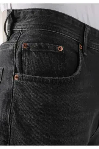 Men's low-rise, skinny fit blue jeans. - 6