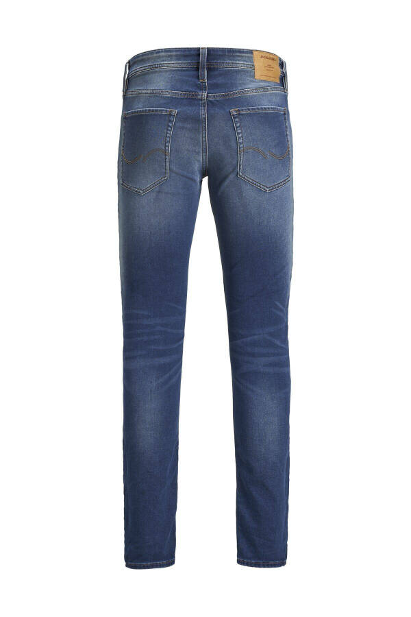 Men's low rise skinny fit straight denim jeans. - 2