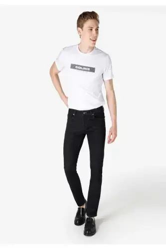 Men's low-rise straight leg jeans. - 1