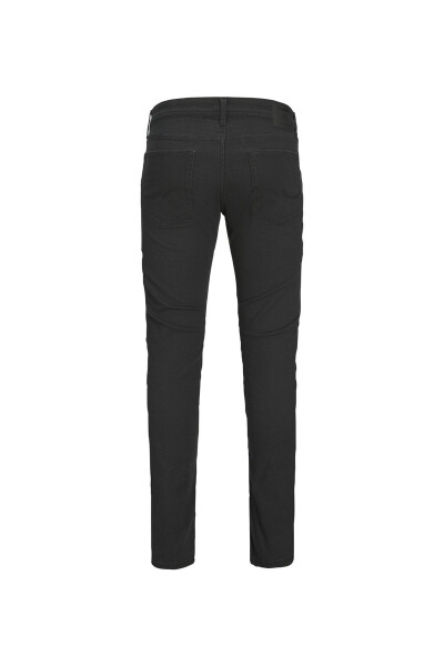 Men's low waist, slim fit black chino pants. - 8