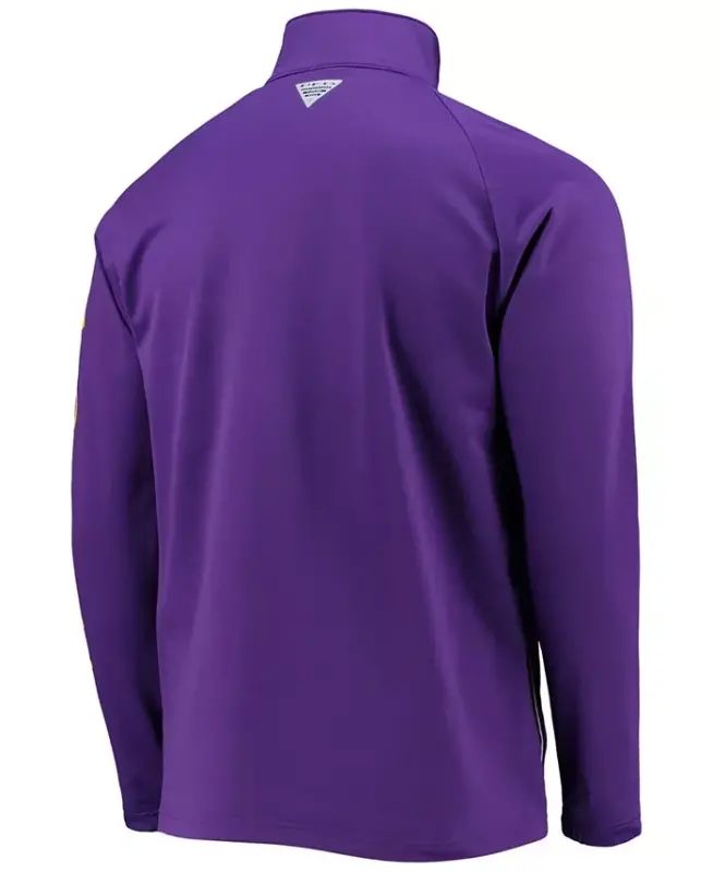 Men's LSU Tigers Terminal Tackle Fleece Raglan Omni-Shade Quarter-Zip Jacket - 3