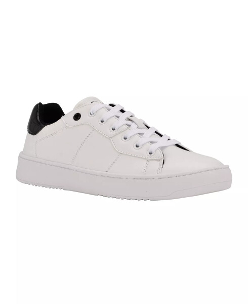 Men's Lucio Casual Lace Up Sneakers White, Black Croc - 1