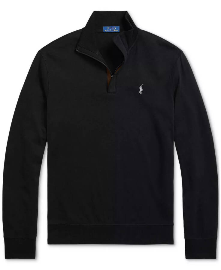 Men's Luxury Jersey Quarter-Zip Pullover Black - 9