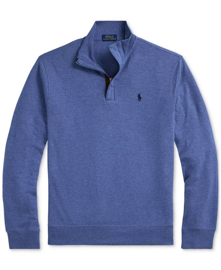 Men's Luxury Jersey Quarter-Zip Pullover Blue - 5