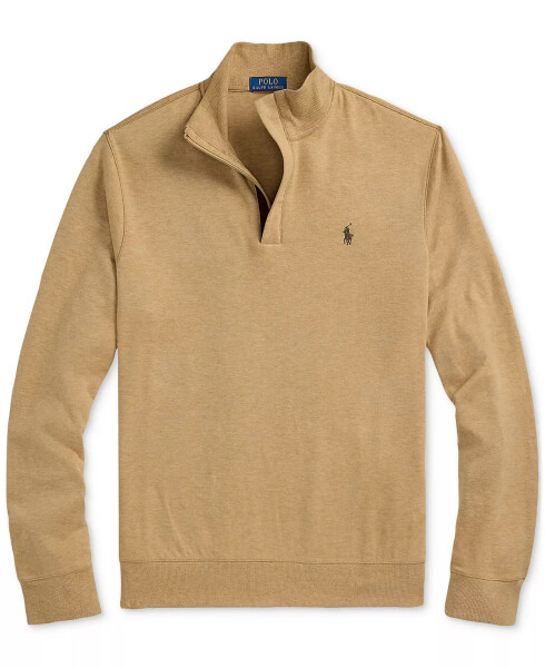 Men's Luxury Jersey Quarter-Zip Pullover Camel - 5