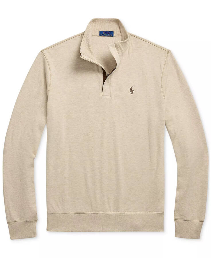 Men's Luxury Jersey Quarter-Zip Pullover Cream - 1