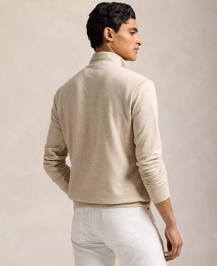 Men's Luxury Jersey Quarter-Zip Pullover Cream - 2