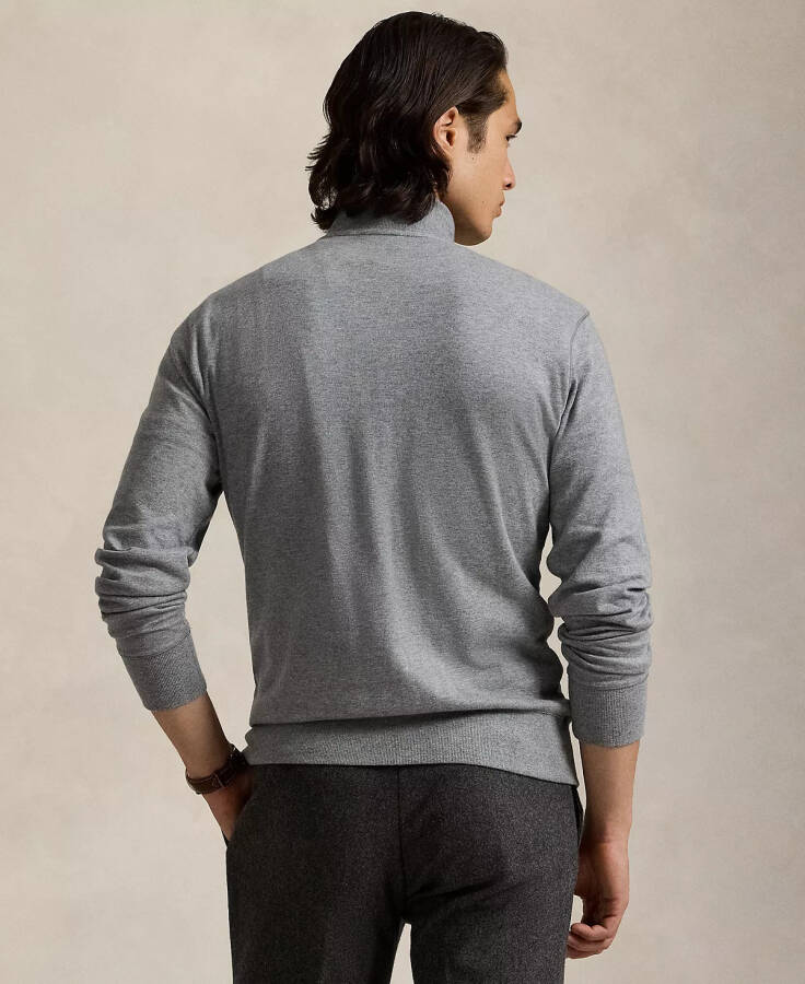 Men's Luxury Jersey Quarter-Zip Pullover Gray - 2